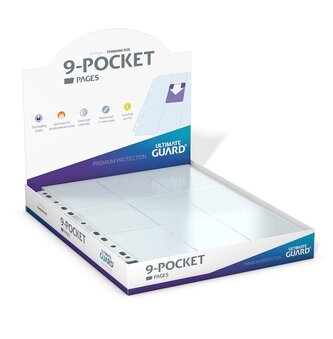 Stránky pro karetní album 100 ks - 9-Pocket, průhledné