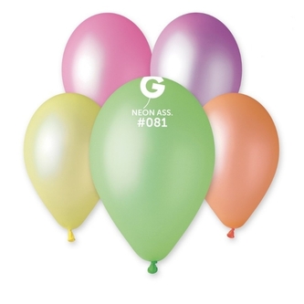 Balonky neonové mix barev 33 cm/13", 50 ks
