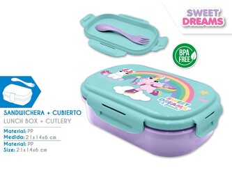 Pojemnik śniadaniowy + sztućce Jednorożec Sweet Dreams, Kids