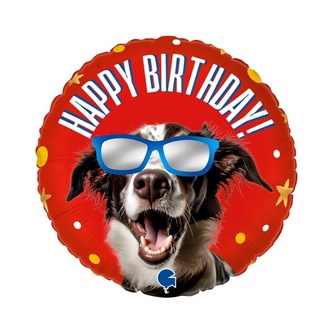 Foliový balonek Happy Birthday Cool pejsek, 45 cm Foliový balonek Happy Birthday Cool pejsek, 45 cm