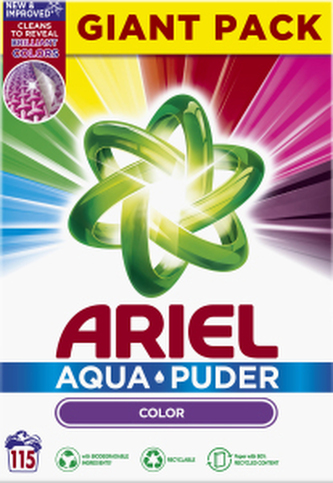 Ariel prací prášek Aquapuder Color 115 praní, 7,475 kg
