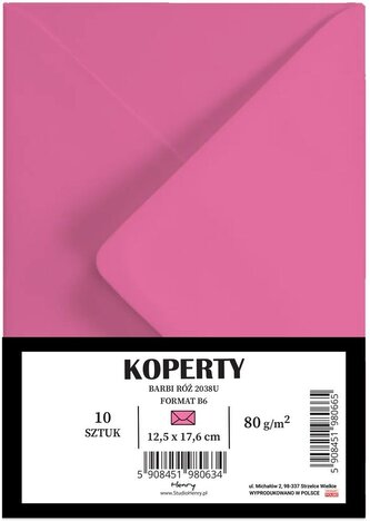 Koperty B6 Barbi róż 10szt