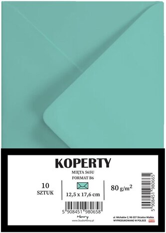 Koperty B6 miętowe 10szt