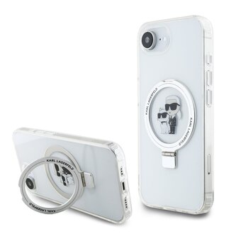 Karl Lagerfeld Ringstand Karl and Choupette MagSafe Zadní Kryt pro iPhone 16e White