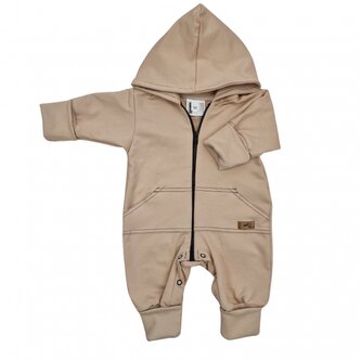 Dětský teplákový overal s prodlouženými náplety, sv. cappuccino, vel. 74; 74 (6-9m)