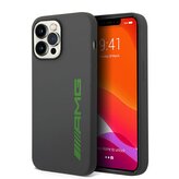 AMG Liquid Silicone Green Logo Zadní Kryt pro iPhone 14 Pro Max Grey