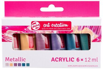 Farby akwarelowe 6 x 12 ml, kolory metaliczne Art Creation, Talens