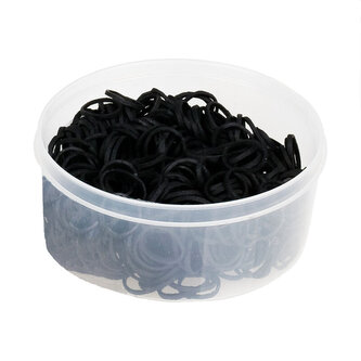 Horze Tenké gumičky (500pcs.) Černá