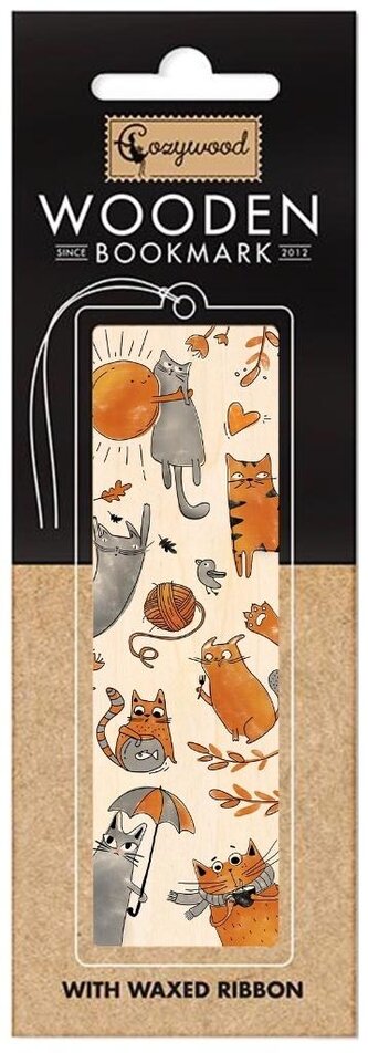 Zakładka drewniana Kocie historie