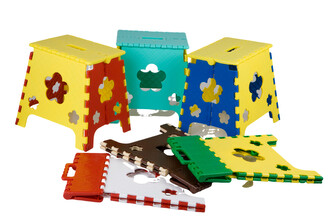 MegaPlast, PS002 Skládací stolička, v x š x d 32 x 28 x 28 cm