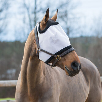 Horze Maska proti mouchám Soft Pile Bílá Pony