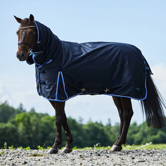 Horze Nepromokavá výběhová deka s krkem pro koně 150g Tmavě modrá 125