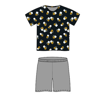 Lonka® Koffing pyžamo krátký rukáv pivo/půllitry XXL 1 ks