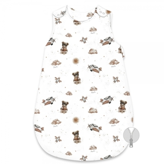 Spací vak, bavlna, 74 cm, Méďa pilot - bílá, béžová Spací vak, bavlna, 74 cm, Méďa pilot - bílá, béžová