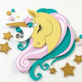 Zestaw kreatywny 3D jednorożec 2 18x18cm