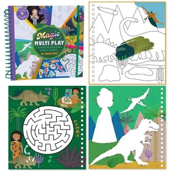 Kolorowanka Wodna z zadaniami Dinozaury