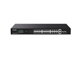 Tenda TEG1128P-24-250W (24xPoE 802.3af/at 10/100/1000Mbps, Uplink 2xRJ45 + 2xSFP) 230W