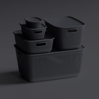 OPENSTORE POJEMNIK 28X19,5X10,5CM 3,5L CZARNY (5320)