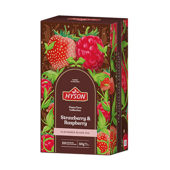 Černý aromatizovaný čaj Hyson Strawberry & Raspberry (20 sáčků) 40 g Černý aromatizovaný čaj Hyson Strawberry & Raspberry (20 sáčků) 40 g