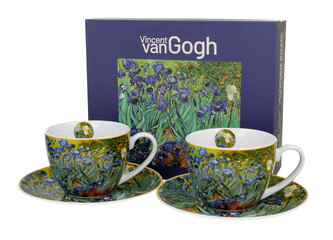 2 filiżanki ze spodkami Irises inspired by Van Gogh