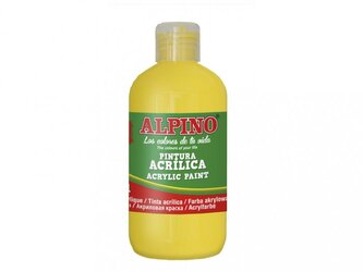 Láhev akrylové barvy do školy 250ml. žlutá