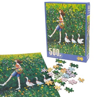 Puzzle dziewczyna z gąskami 500 elementów