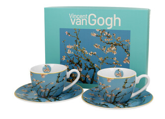2 filiżanki espresso ze spodkami Almond Blossom inspired by Van Gogh