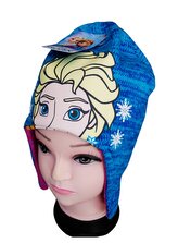 Čepice FROZEN zimní dívčí oboustranná, modrorůžová, velikost: 52