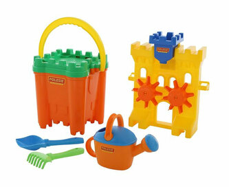 Polesie 45126 Zestaw do piasku wiaderko sitko łopatka grabki konewka młynek Nr468 Młyn