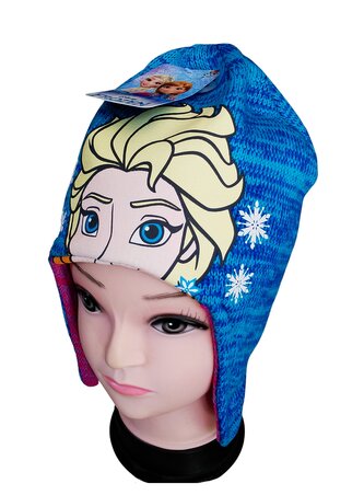 Čepice FROZEN zimní dívčí oboustranná, modrorůžová, velikost: 54