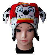 Chlapecká čepice TLAPKOVÁ PATROLA MARSHALL zimní s 3D ušima, červená, velikosti: 48