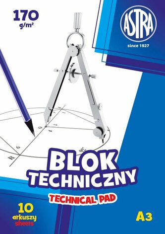 Blok techniczny A3 170g ASTRA p10 cena za 1 szt.