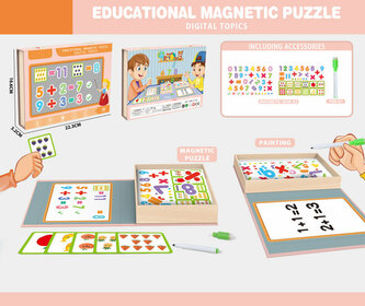 Układanka magnetyczna matematyczna z tablicą do rysowania 389534