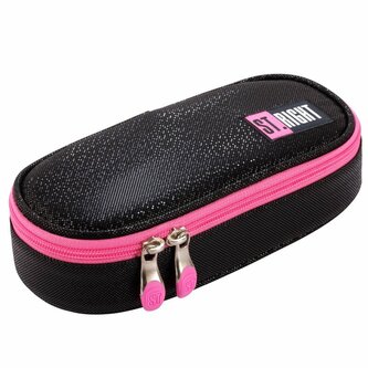 PROMO Piórnik saszetka usztywniona z wewnętrzną klapką ST.RIGHT PC-01 Black Glitter