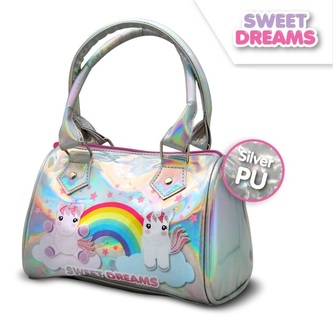 Dívčí kabelka UNICORN - JEDNOROŽEC Sweet Dreams stříbrná holografická