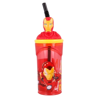 3D lahev na pití AVENGERS IRON MAN s brčkem 3D lahev na pití AVENGERS IRON MAN s brčkem