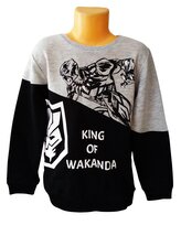 Chlapecká mikina AVENGERS BLACK PANTHER přes hlavu šedočerná, velikost: 104