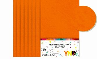 Filc do dekoracji pomarańczowy 8 sztuk INTERDRUK