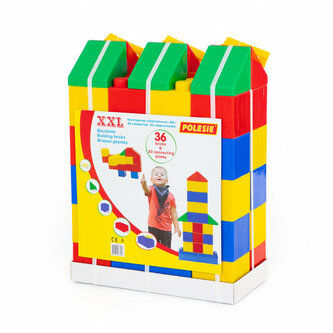 Polesie 68026 Klocki budowniczy XXL 36 el. + łącznik do klocków (30el)