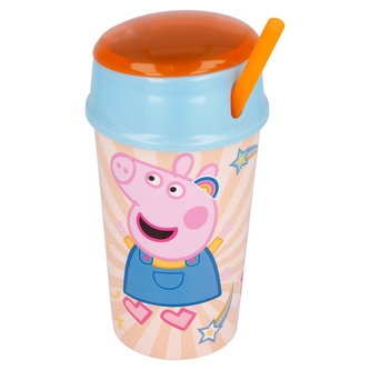 Kelímek na pití PEPPA PIG svačinka s brčkem 400ml