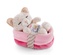 NICI 47892 Maskotka śpiący kotek w panterce 12cm w różowym koszyku