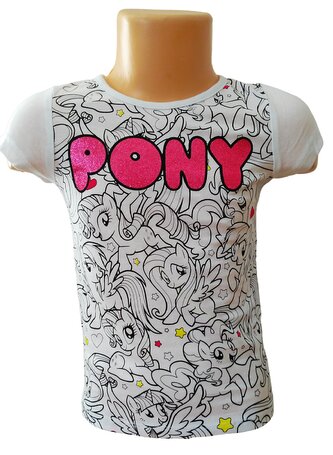 Dívčí tričko MY LITTLE PONY krátký rukáv bílé, velikost: 104