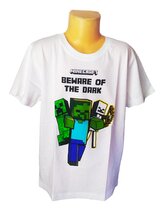 Chlapecké tričko MINECRAFT BEWARE OF THE DARK krátký rukáv bílé, velikost: 140
