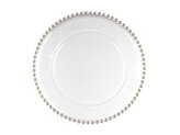 Podtalerz z perłami transparentny średnica ok.32cm