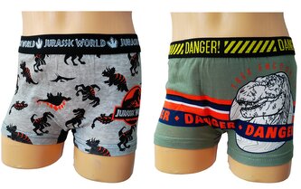 Chlapecké boxerky JURSKÝ SVĚT bavlna 2pack šedozelené, velikost: 104/110