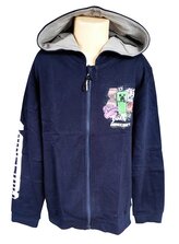 Dětská mikina MINECRAFT na zip s kapucou modrá tmavá, velikost: 116