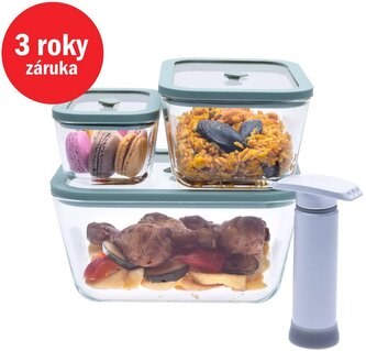 STATUS Viva 4dílný set skleněných vakuových dóz 131201, mint