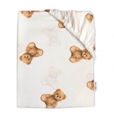 Prostěradlo do postýlky 120x60cm, bavlna, Míša - bílý s potiskem; 120x60