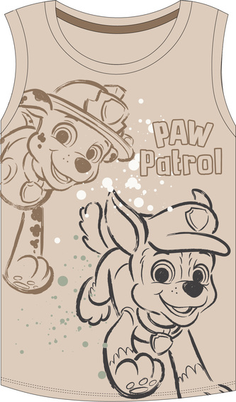 Chlapecké letní tílko TLAPKOVÁ PATROLA béžové, velikost: 128/134