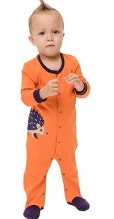 Kojenecký bavlněný overal JEŽEK oranžový, velikost: 68